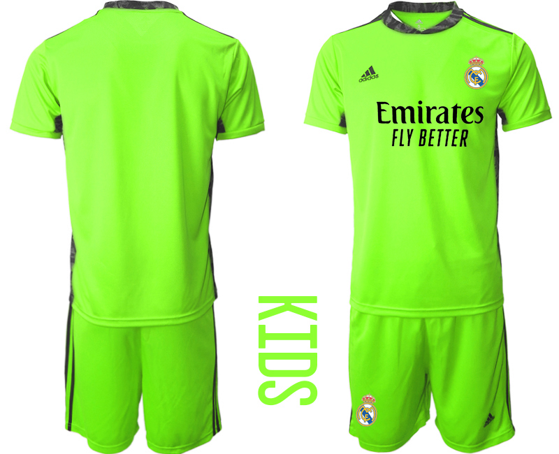Youth 2020-2021 club Real Madrid fluorescent green goalkeeper Soccer Jerseys1->->Soccer Club Jersey